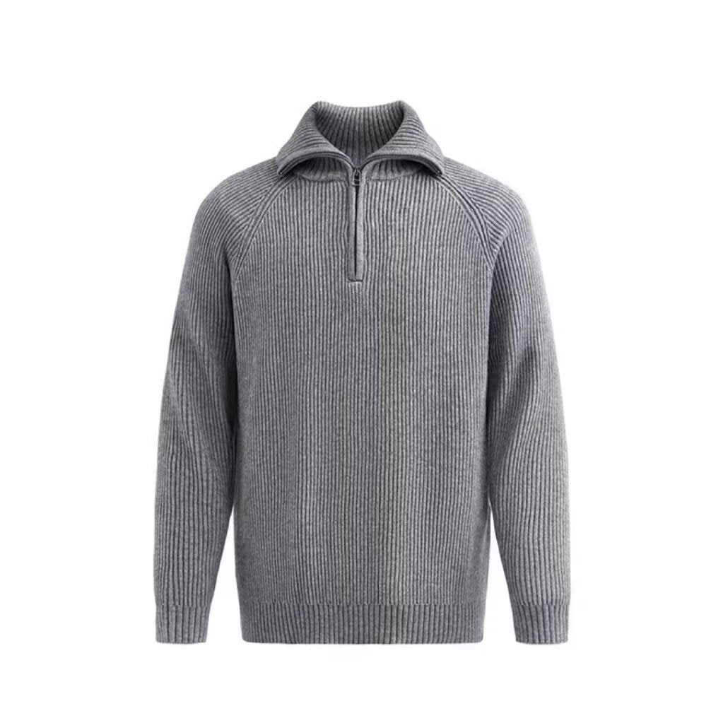 Herren Gemusterter Strickpullover mit Stehkragen Nord Taschen