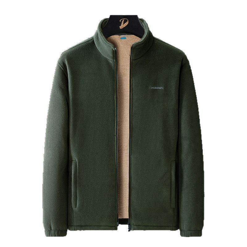 Herren Thermo-Fleecejacke mit Teddy-Innenfutter, verdecktem Reißverschluss und Stehkragen Nord Taschen