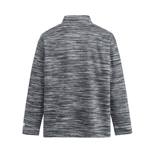 Herren Strukturierter Henley-Strickpullover mit Stehkragen und Melange-Struktur Nord Taschen