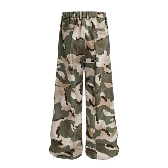 Damen weite Cargo‑Culotte‑Hose im Loose‑Fit mit Knie‑Patch und elastischem Bund Nord Taschen