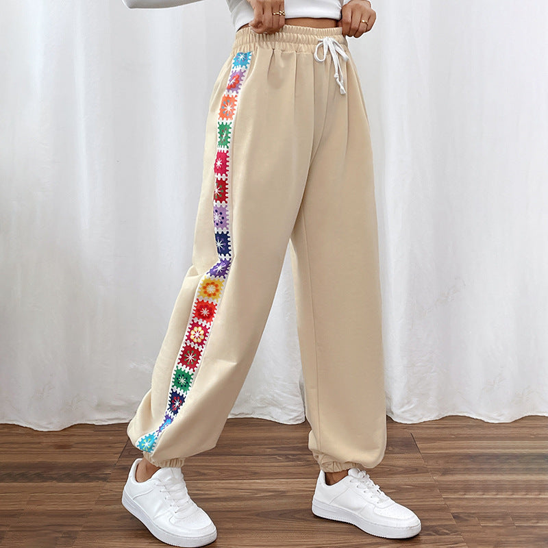 Damen Jogginghose mit buntem Seitenmuster Nord Taschen