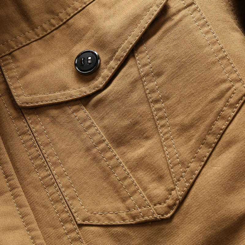 Herren  leichtgewichtige Canvas-Utility-Jacke mit gesteppter Innenfütterung, verdecktem Zweiwege-Reißverschluss und elastischen Bündchen Nord Taschen