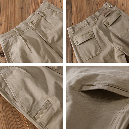 Herren Konische Baumwoll-Chino mit Cargo-Tasche und gekrempeltem Saum Nord Taschen