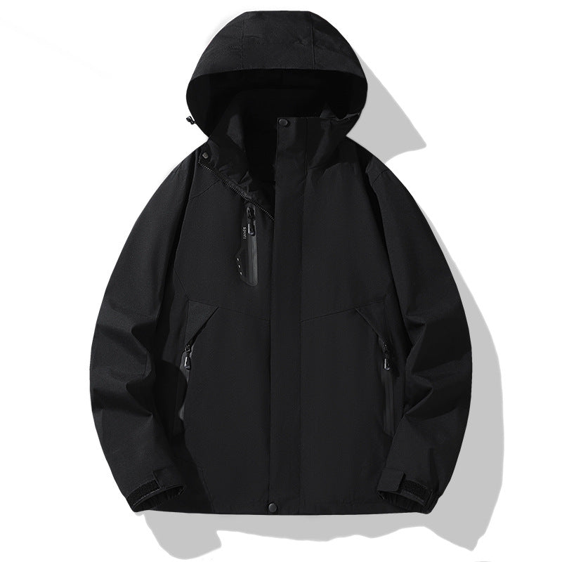 Herren Softshell-Windjacke mit Kapuze, wasserdichten Reißverschlüssen und verstellbarem Saum Nord Taschen