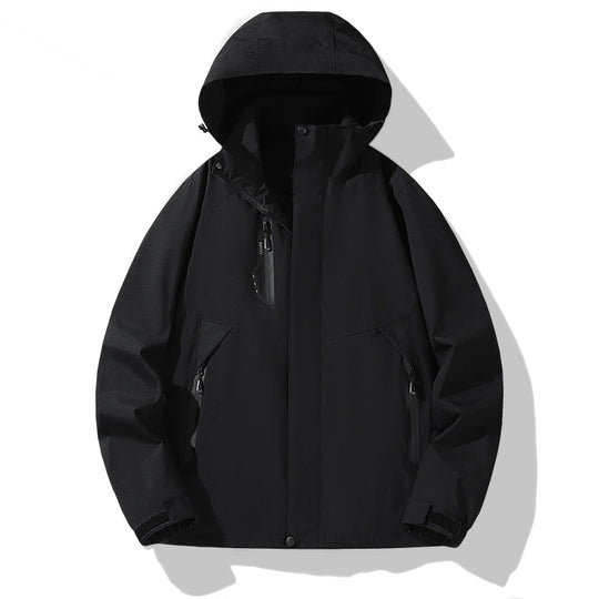 Herren Softshell-Windjacke mit Kapuze, wasserdichten Reißverschlüssen und verstellbarem Saum Nord Taschen