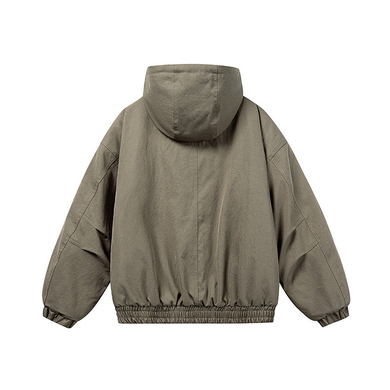 Unisex Kurz geschnittene Isolationsjacke im Boxy‑Cut mit Teddyinnenfutter und diagonal eingesetzten Reißverschlusstaschen Nord Taschen