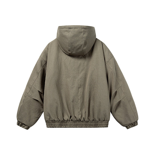 Unisex Kurz geschnittene Isolationsjacke im Boxy‑Cut mit Teddyinnenfutter und diagonal eingesetzten Reißverschlusstaschen Nord Taschen