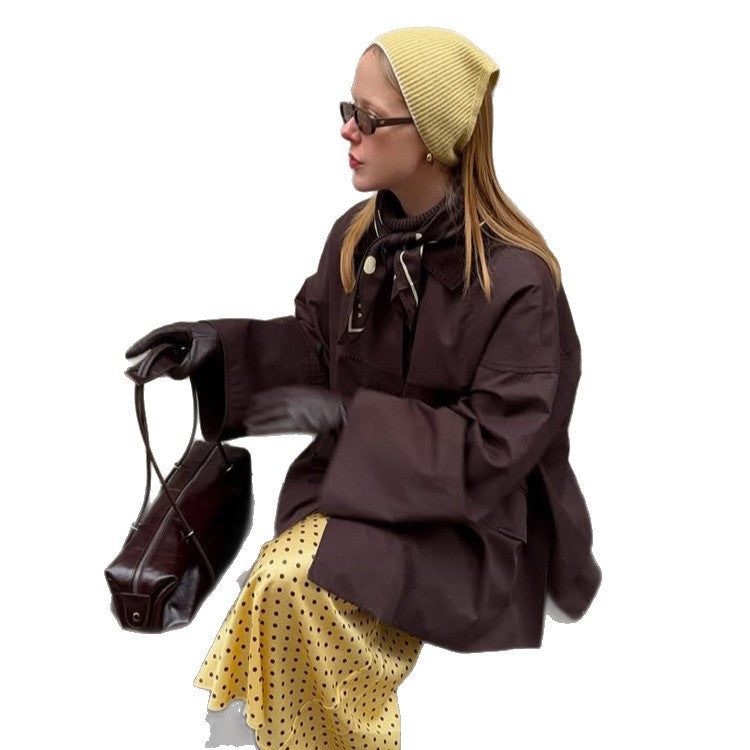 Damen Oversize Übergangsjacke mit Boxy-Schnitt und großen Eingrifftaschen Nord Taschen