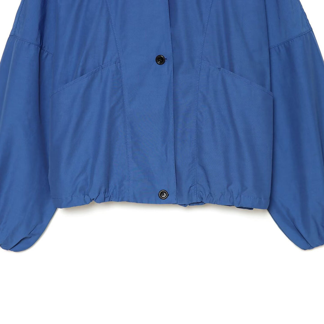Damen Leichte Cropped-Übergangsjacke mit hohem Stehkragen, tailliertem Kordelzug und aufgesetzten Taschen Nord Taschen