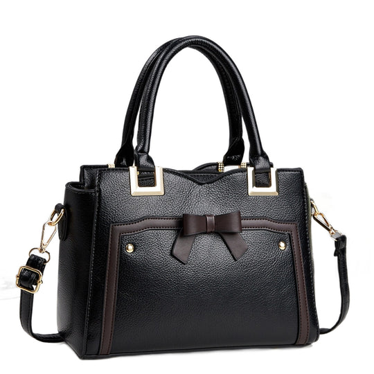 Damen elegante Handtasche mit schimmerndem Schleifendetail und abnehmbarem Schulterriemen Nord Taschen