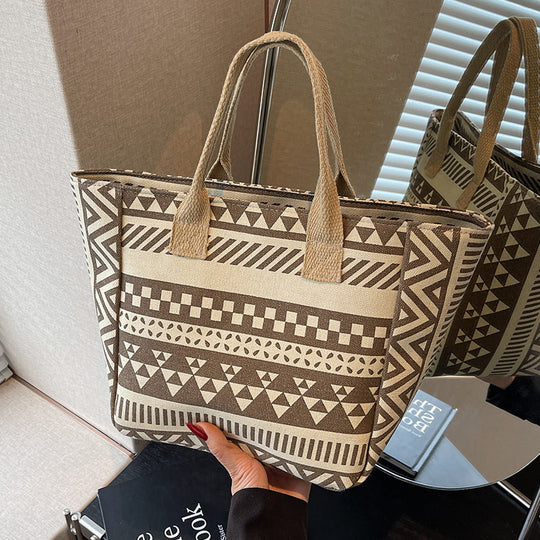 Damen Freizeit-Shopper-Tasche mit geometrischem Muster Nord Taschen