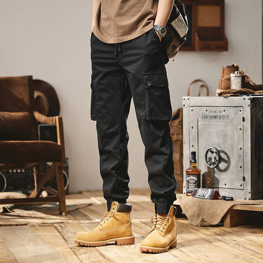 Herren Canvas-Cargojogger mit verstärkten Kniepaneelen, elastischem Komfortbund und Organizer-Taschen Nord Taschen