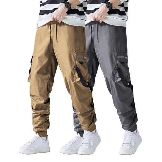 Herren Konisch geschnittene Utility‑Cargohose im Joggerstil mit Multifachtaschen, Kordelzug & elastischem Knöchelabschluss Nord Taschen