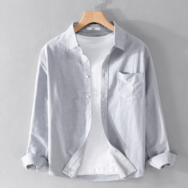Herren Lässiges Baumwoll-Layering-Overshirt mit Kentkragen, Brusttasche und softem Twill-Finish Nord Taschen