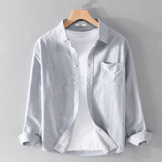 Herren Lässiges Baumwoll-Layering-Overshirt mit Kentkragen, Brusttasche und softem Twill-Finish Nord Taschen