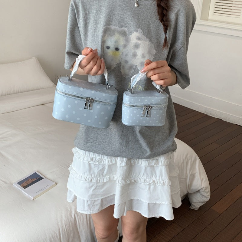 Damen Polka Dot Handtasche mit abnehmbaren Schulterriemen Nord Taschen