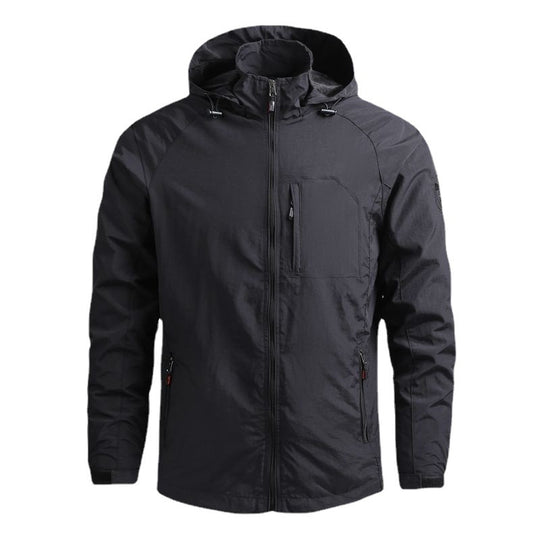 Herren leichte technische Fieldjacke mit Kapuze, wind- und wasserabweisender Shell sowie Utility-Taschen Nord Taschen
