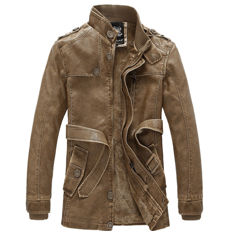 Herren Denim-Militärjacke mit Teddyfutter und Multifunktionstaschen Nord Taschen