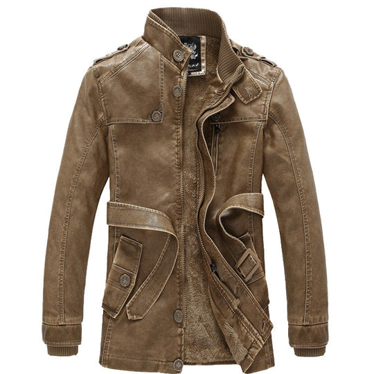 Herren Denim-Militärjacke mit Teddyfutter und Multifunktionstaschen Nord Taschen