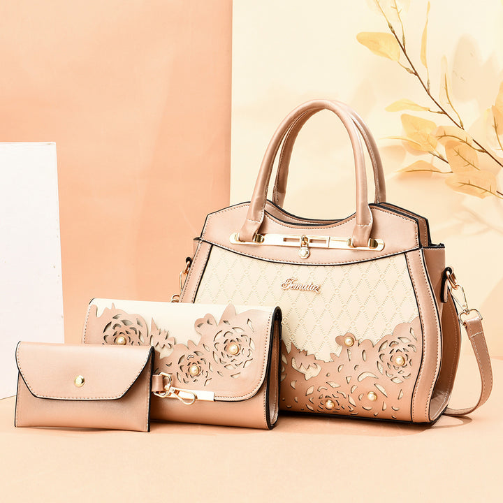 Damen elegante Handtasche mit floralem Ausschnitt Nord Taschen