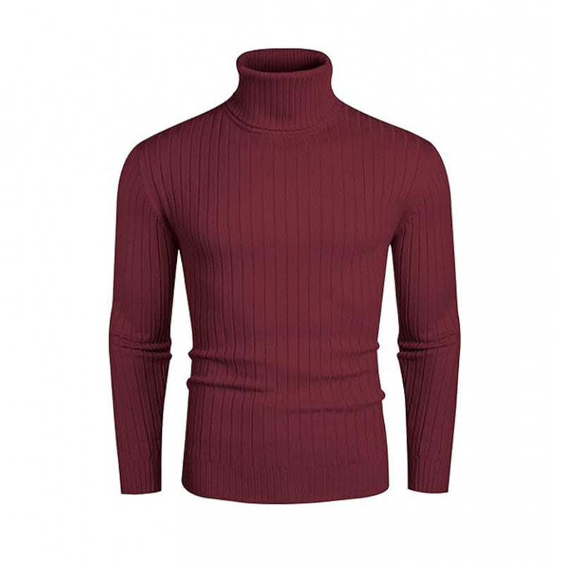 Herren gerippter Rollkragenpullover aus Feinstrick mit taillierter Silhouette Nord Taschen