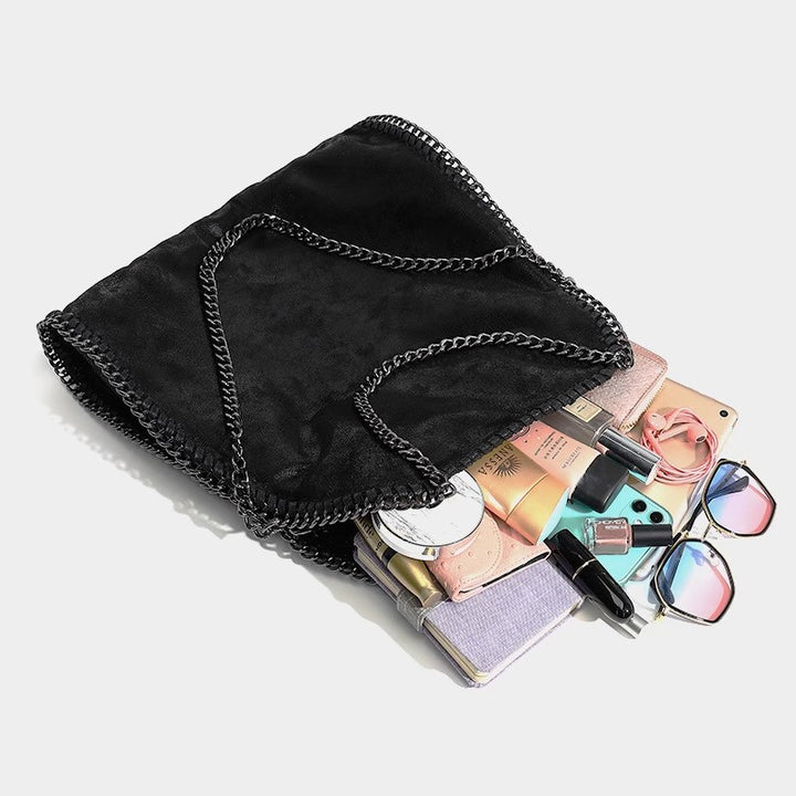 Damen Hobo-Tasche aus hochwertigem Kunstleder mit edlen Kettenakzenten Nord Taschen
