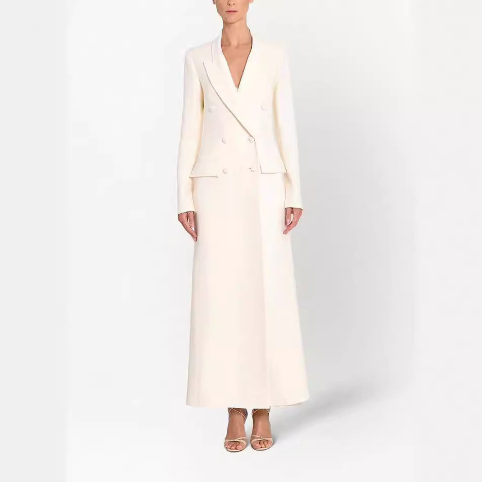 Damen Maxikleid im Blazer‑Stil mit Doppelreiher Nord Taschen