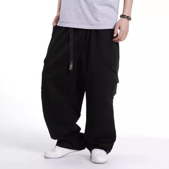 Herren Baggy-Cargohhose mit weitem Bein und Multifunktionstaschen Nord Taschen