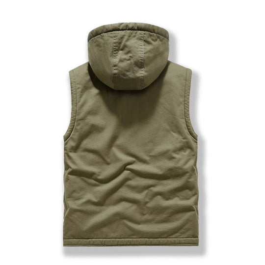 Herren Utility-Weste mit Kapuze, Teddyfutter und Multifunktionstaschen Nord Taschen