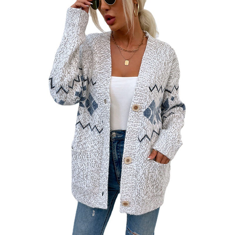 Damen Strickjacke mit klassischem Muster Nord Taschen