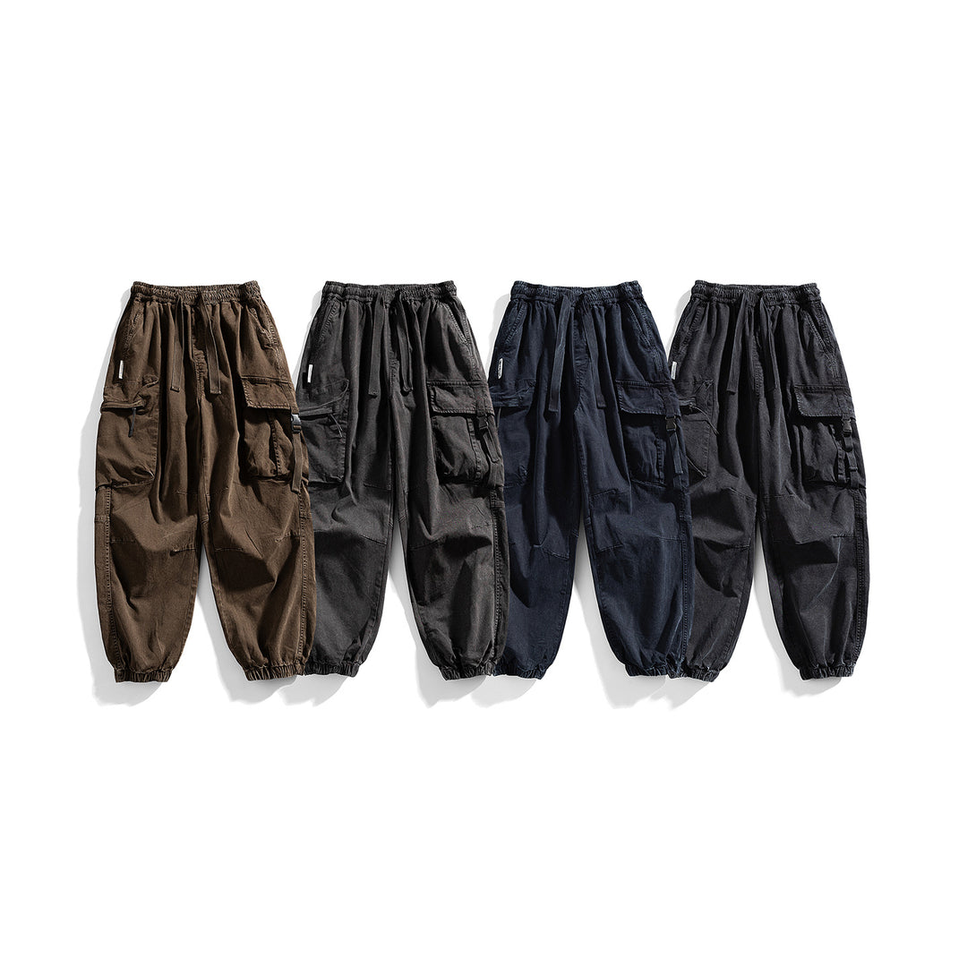 Herren Utility-Cargo-Jogger mit Gummibund, Mehrfachtaschen und Kordelzug Nord Taschen