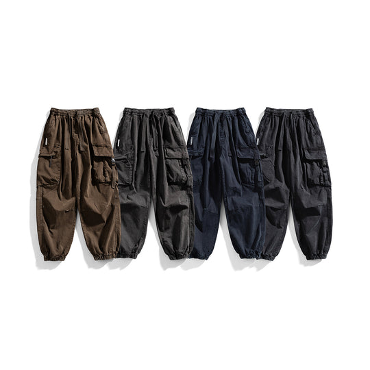 Herren Utility-Cargo-Jogger mit Gummibund, Mehrfachtaschen und Kordelzug Nord Taschen