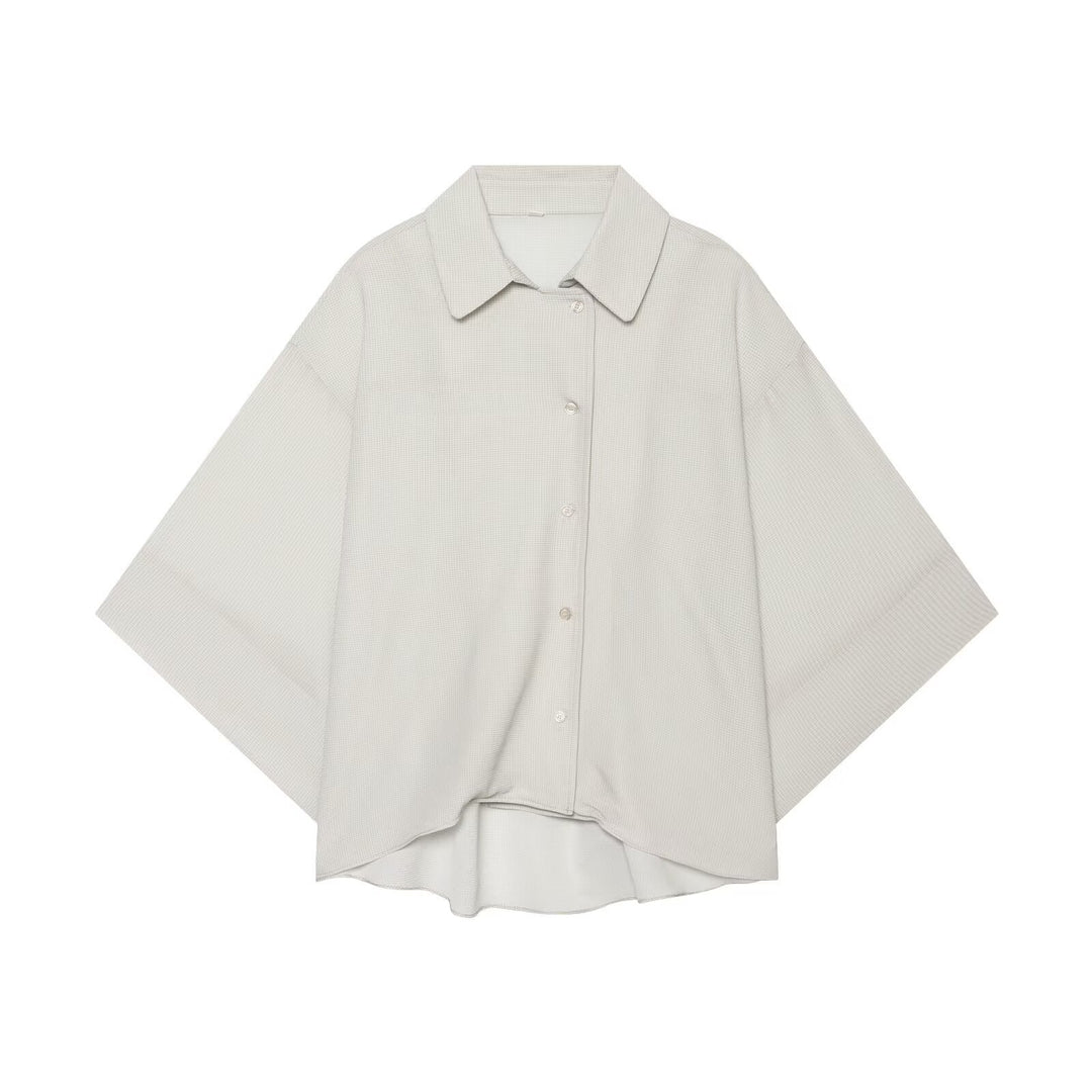 Damen Oversize-Hemdbluse mit Waffelstruktur, kastiger Silhouette und High-Low-Saum Nord Taschen