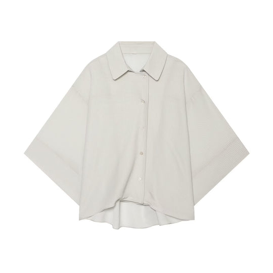 Damen Oversize-Hemdbluse mit Waffelstruktur, kastiger Silhouette und High-Low-Saum Nord Taschen