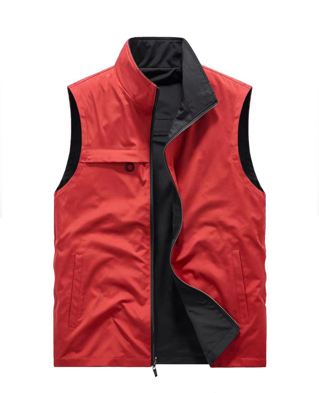 Herren Ärmellose Softshell-Utility‑Weste mit hohem Stehkragen, Zwei‑Wege‑Reißverschluss und verdeckten Taschen Nord Taschen
