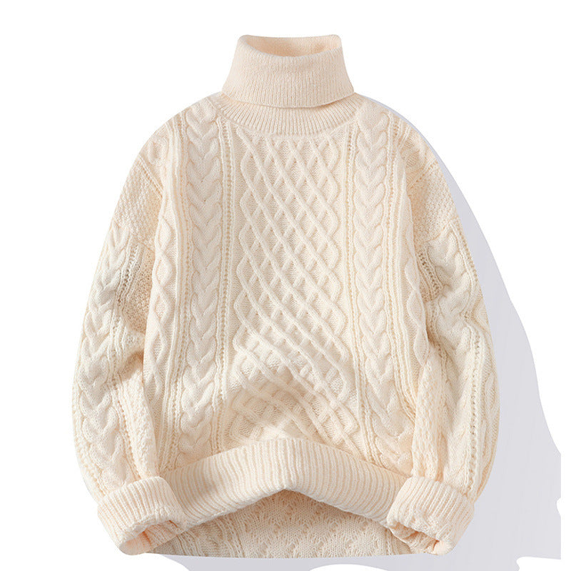 Damen Grobstrickpullover mit Rollkragen Nord Taschen