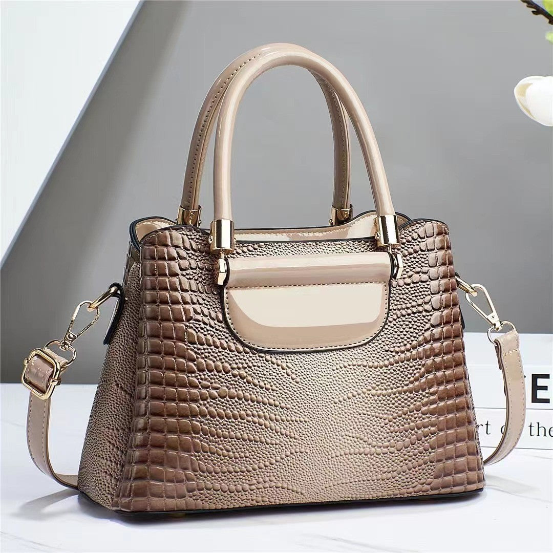 Damen Handtasche mit eleganter Krokodilprägung und abnehmbarem Schultergurt Nord Taschen