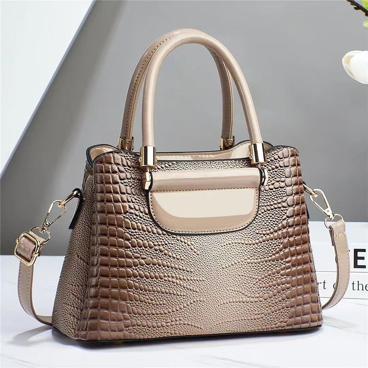 Damen Handtasche mit eleganter Krokodilprägung und abnehmbarem Schultergurt Nord Taschen