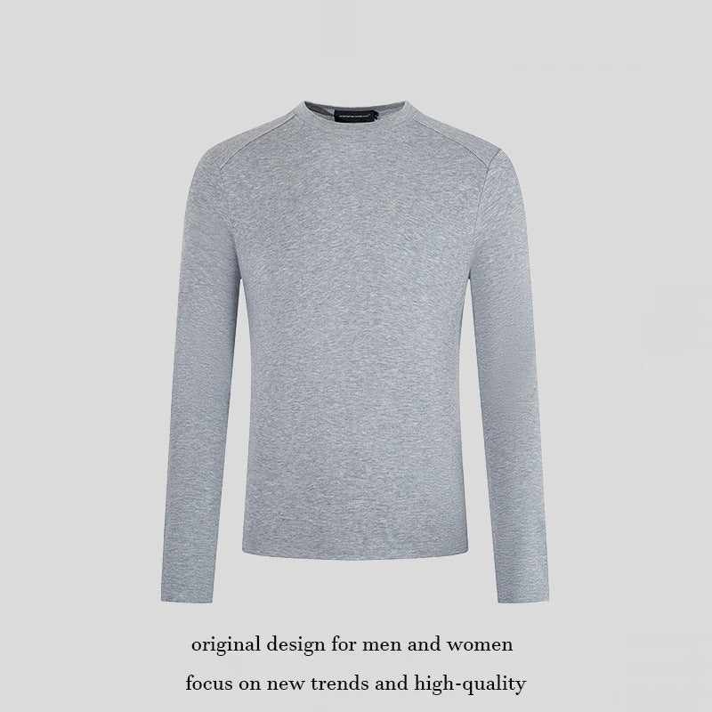 Herren Feinstrick-Pullover mit Rundhalsausschnitt aus Merinowolle Nord Taschen