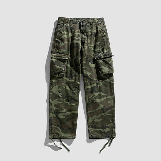 Herren Cargohose im Military-Style mit großvolumigen Klappentaschen und verstellbaren Beinabschlüssen Nord Taschen