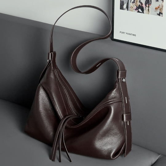 Damen Hobo-Tasche mit weicher Lederoberfläche und verstellbarem Schulterriemen Nord Taschen