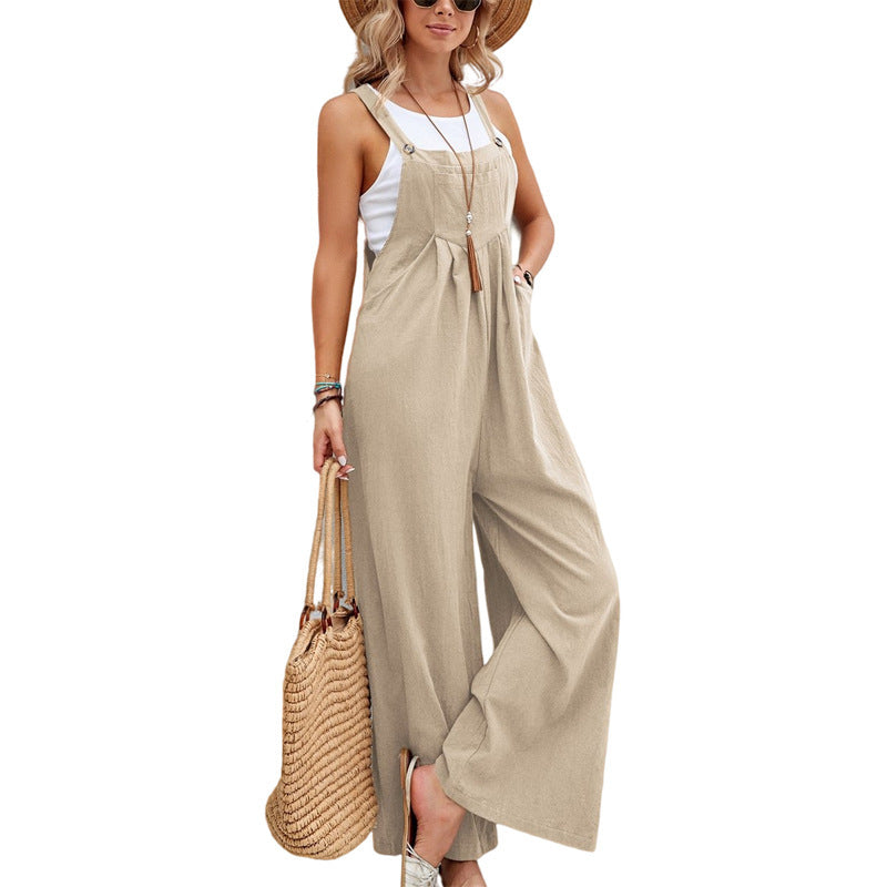 Damen weite Latzhose aus leichtem Material