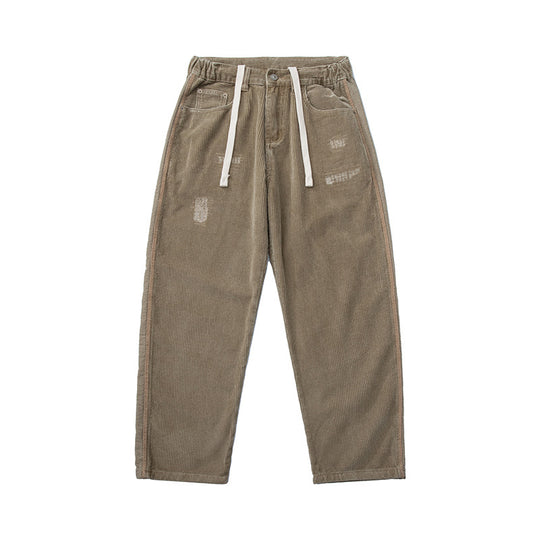 Herren Cordhose im Relaxed-Fit mit elastischem Tunnelzugbund und Used-Details Nord Taschen