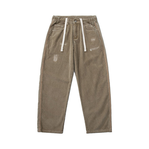 Herren Cordhose im Relaxed-Fit mit elastischem Tunnelzugbund und Used-Details Nord Taschen
