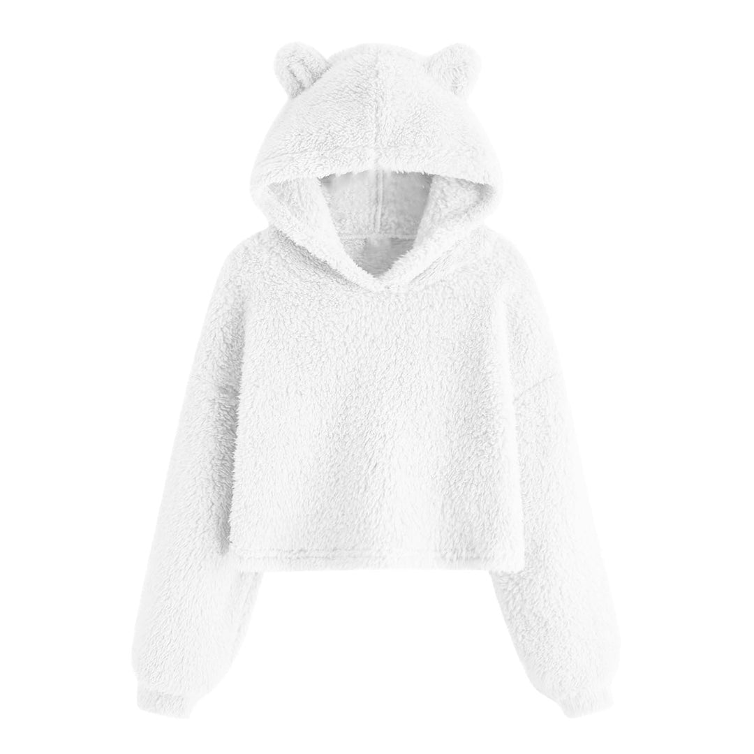 Damen Kuscheliger Fleece Hoodie mit Bärenohren