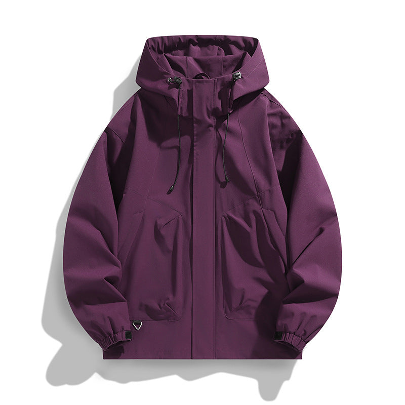 Unisex Leichte wasserdichte Utility-Kapuzenjacke mit verstellbaren Bündchen und großen Eingrifftaschen Nord Taschen