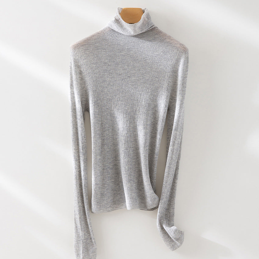 Damen Feiner ultraleichter Rollkragenpullover aus Stretch‑Feinstrick Nord Taschen