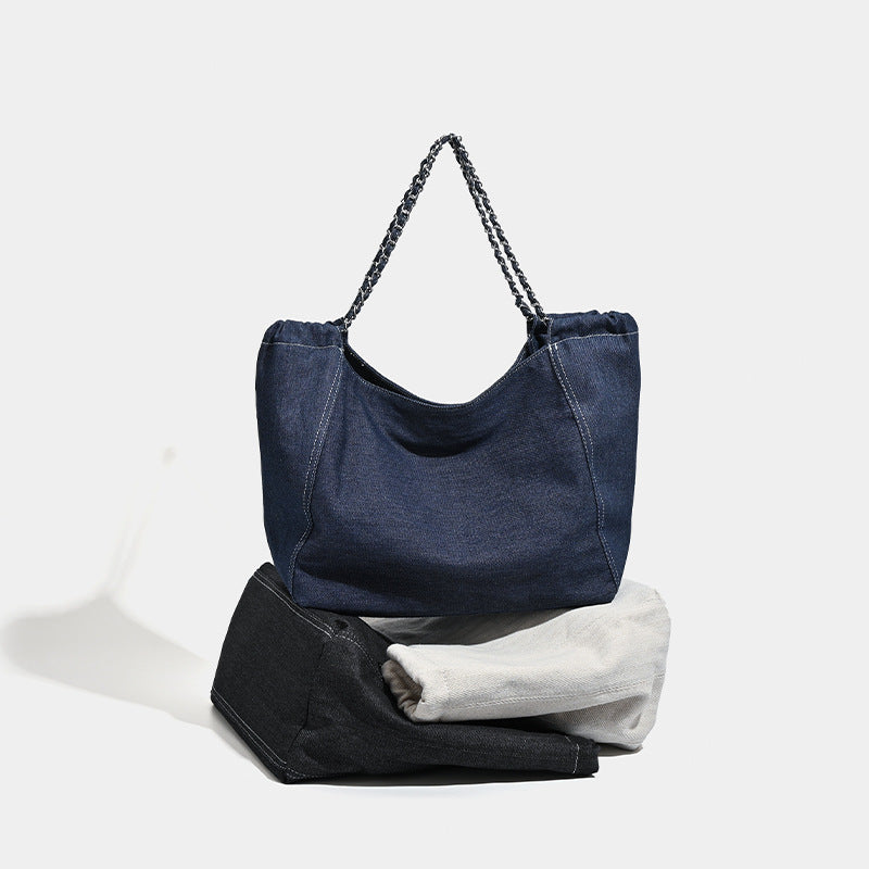 Damen praktische Denim Shopper-Tasche Nord Taschen
