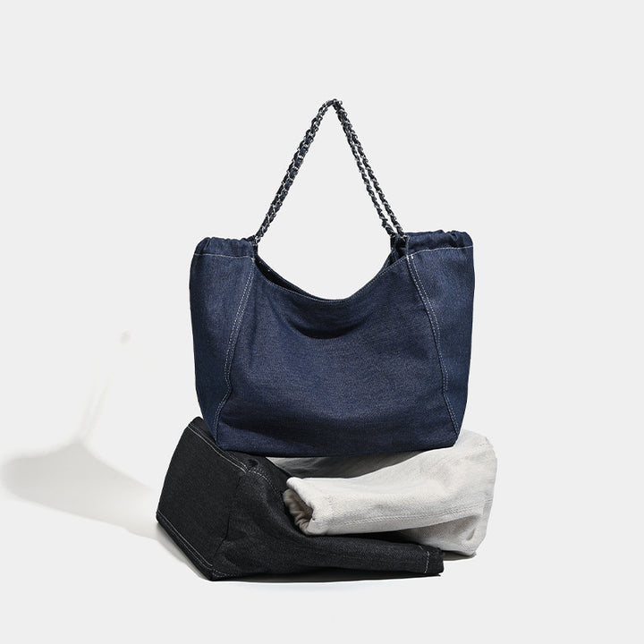 Damen praktische Denim Shopper-Tasche Nord Taschen