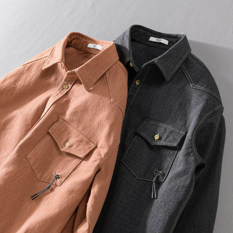 Herren Relaxed-Overshirt aus Baumwoll-Twill mit aufgesetzter Brusttasche Nord Taschen